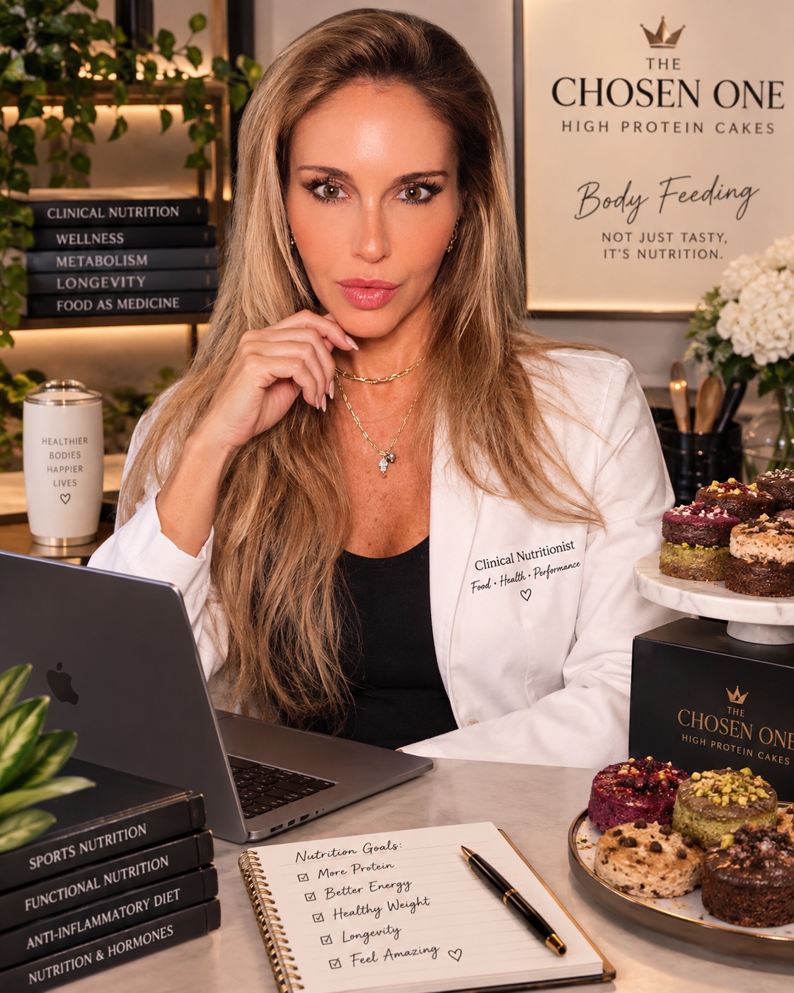 Michelle, clinical nutritionist and creator of The Chosen One High Protein Cakes